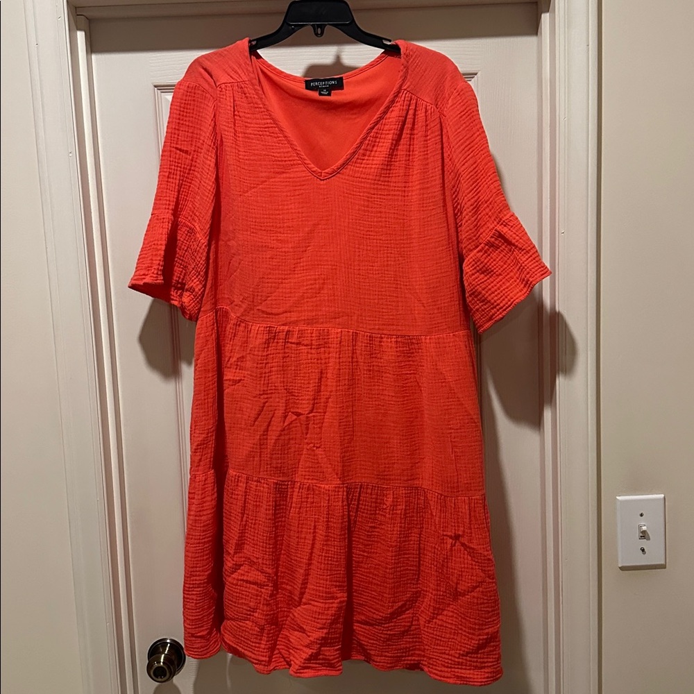 Perceptions Coral V-Neck Dress